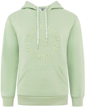 Zwillingsherz Kapuzensweatshirt - Grün