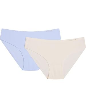ESOTIQ Panty Slip Peachy Im 2Er Pack, Nahtlos, Glatte Microfaser, Normale Leibhöhe - Blau