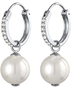 Elli Jewelry Creole Mit Perle - Weiß