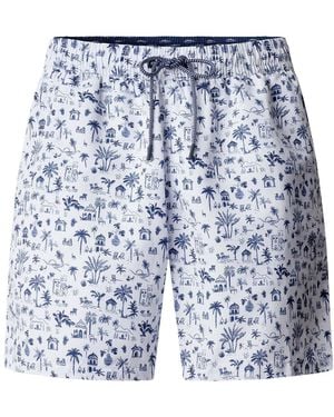 Hackett Badeshorts Mit Insel-Print - Blau