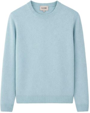 Gobi Cashmere Pullover Essential Cashmere Crewneck Sweater - Blau
