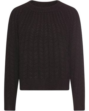 Camel Active Strickpullover Mit Rundhalskragen - Schwarz