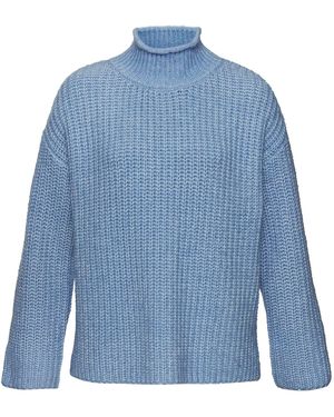 Buffalo Stehkragenpullover in Melange-Optik - Blau