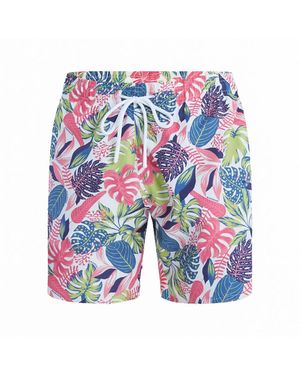 BlackSpade Badeshorts Medium Pattern - Weiß