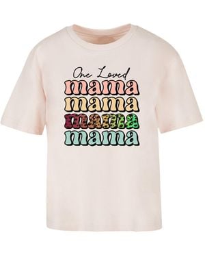 F4NT4STIC T-Shirt Mothers Day Mama Typography Leopard Print Pastel - Weiß