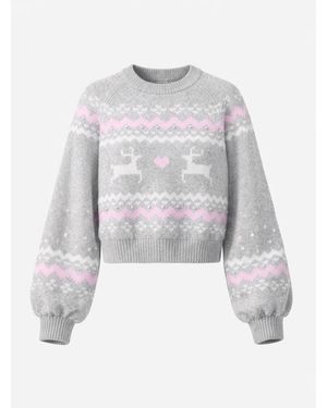 LEAFLETIC Pullover Pullover Sweater - Weiß