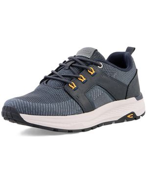 Camel Active Sneaker Aus Leder-Textil Mix - Blau