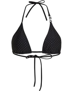 KARL LAGERFELD Bikini-Top Triangel-Bikinitop Mit Strasssteinen - Schwarz