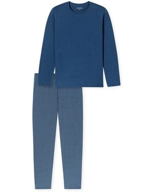 Schiesser Pyjama Casual Essentials - Blau