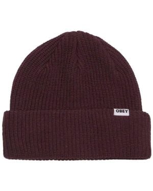 Obey Mütze Bold Organic Beanie Plum Perfect - Rot
