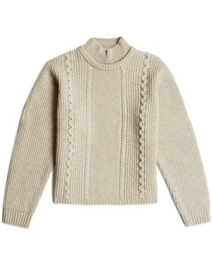 G-Star Cable Double Collar Knit - Natur