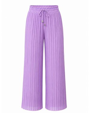 Worldclassca Bügelfaltenhose Damen Plissee Sommer Hose - Lila