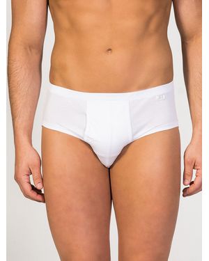 Zd - Zero Defects Slip Brummel Fly Front Brief Mercerized Cotton - Weiß