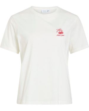 Vila T-Shirt Visybilla Bisou - Weiß