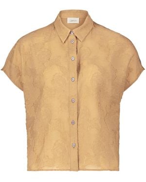 Cartoon Oversize-Bluse Mit Überschnittenen Ärmeln - Natur