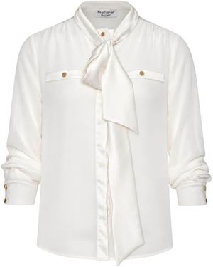 Fracomina Bluse Blouse With Neck Tie - Weiß