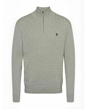 U.S. POLO ASSN. Pullover Umromeo Half-Zip - Grau