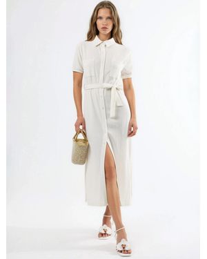 Busem Midi Kleid - Weiß