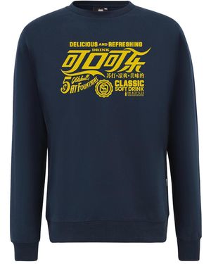 Oldskull Sweatshirt Retro Refreshing Typography Graphic - Blau