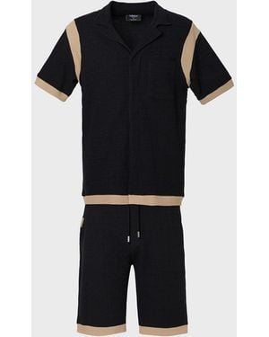 Tom Barron Freizeitanzug Polo Shirt And Pant Set For - Schwarz