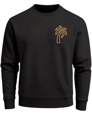 Neverless Sweatshirt Palm Lineart Logo - Schwarz