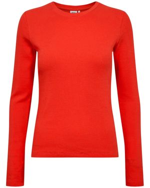 Numph Langarmshirt Nuriley Ls Tee - Rot