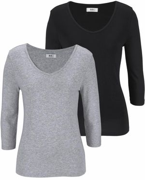 Flashlights V-Shirt (Packung, 2Er-Pack) - Schwarz