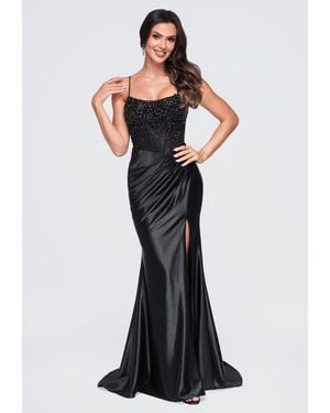 Ombre Abendkleid - Schwarz