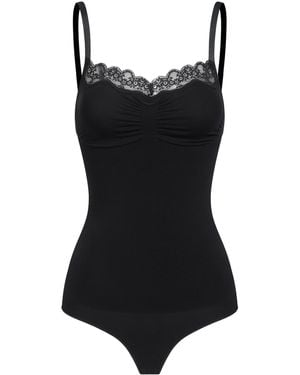 cfab Shapingbody Bodysuit Sculpting Shapewear Mit Lace - Schwarz