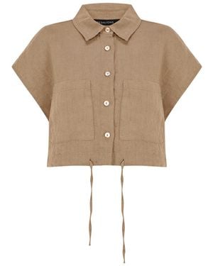 FRESHLIONS Kurzarmbluse Savannah - Natur