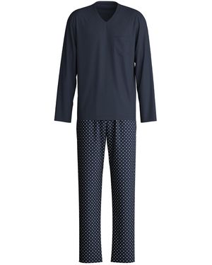 CALIDA Pyjama Lang Relax Streamline - Blau