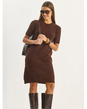 Bianco Lucci Kleid Midi - Braun