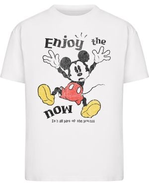 Merchcode T-Shirt Mickey Mouse Enjoy The Now - Weiß