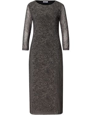 Street One Midikleid Aus Mesh Mit Leo-Muster - Schwarz