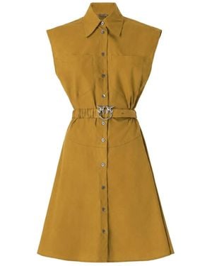 Pinko Kleid Anaceta Abito Popeline Abito - Gelb