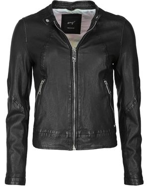 Maze Lederjacke Mit Farbigem Innenfutter 420-20-04 - Schwarz