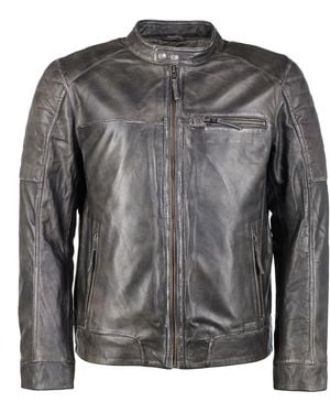 Mustang Lederjacke James - Grau