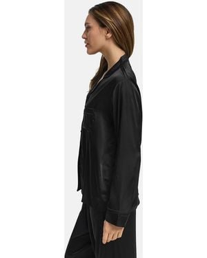 cfab Schlafshirt Satin Pyjama Hemd - Weiß
