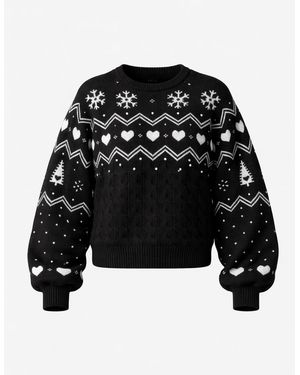 LEAFLETIC Pullover Pullover Sweater - Schwarz