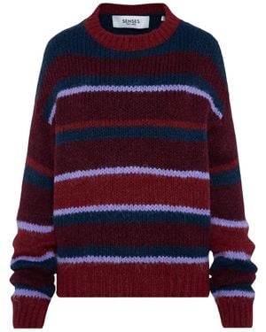 SENSES.THE LABEL Leichter Strickpullover Mit Streifenmuster - Rot