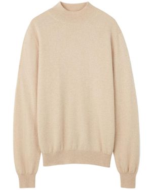 Gobi Cashmere Pullover Essential Mock Neck Cashmere Sweater - Natur