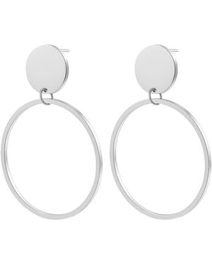Hey Happiness Ohrringe Round Drop Hoop - Weiß