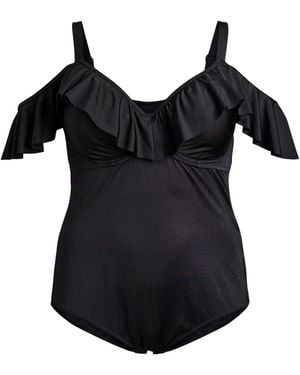 Swim By Zizzi Badeanzug Sallica - Schwarz