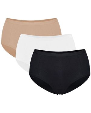 ESOTIQ Panty Hipster Philly Im 3Er Pack, Niedrige Leibhöhe, Baumwoll Jersey - Weiß