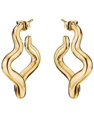 Thomas Sabo Ohrringe Vergoldete Große Creolen Mit Geschwungenem Design - Mettallic
