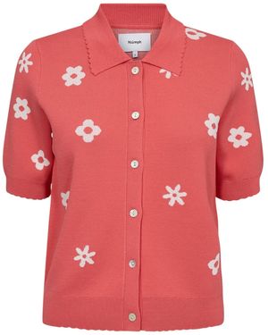 Numph Shirt Mit Halbarm Numargitta Cardigan - Rot