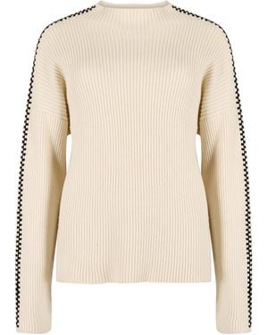 Apricot Gerippter Pullover Mit Deckenstich - Natur