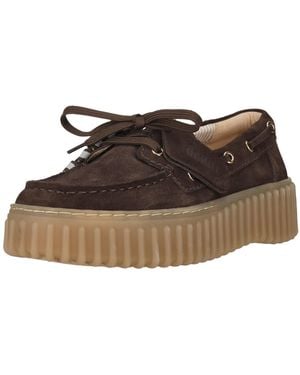 Clarks Torhill Boat Schnürschuh mit gerippter Laufsohle - Braun