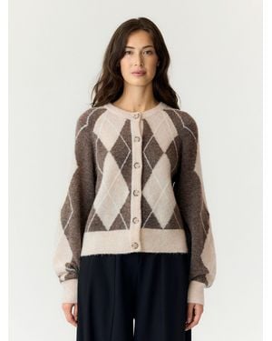 Y.A.S Strickjacke Johi - Natur