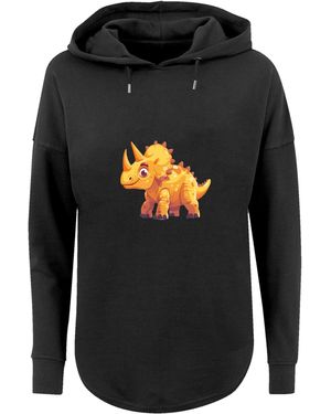 F4NT4STIC Oversizepullover 'Süßer Triceratops Dinosaurier' - Schwarz